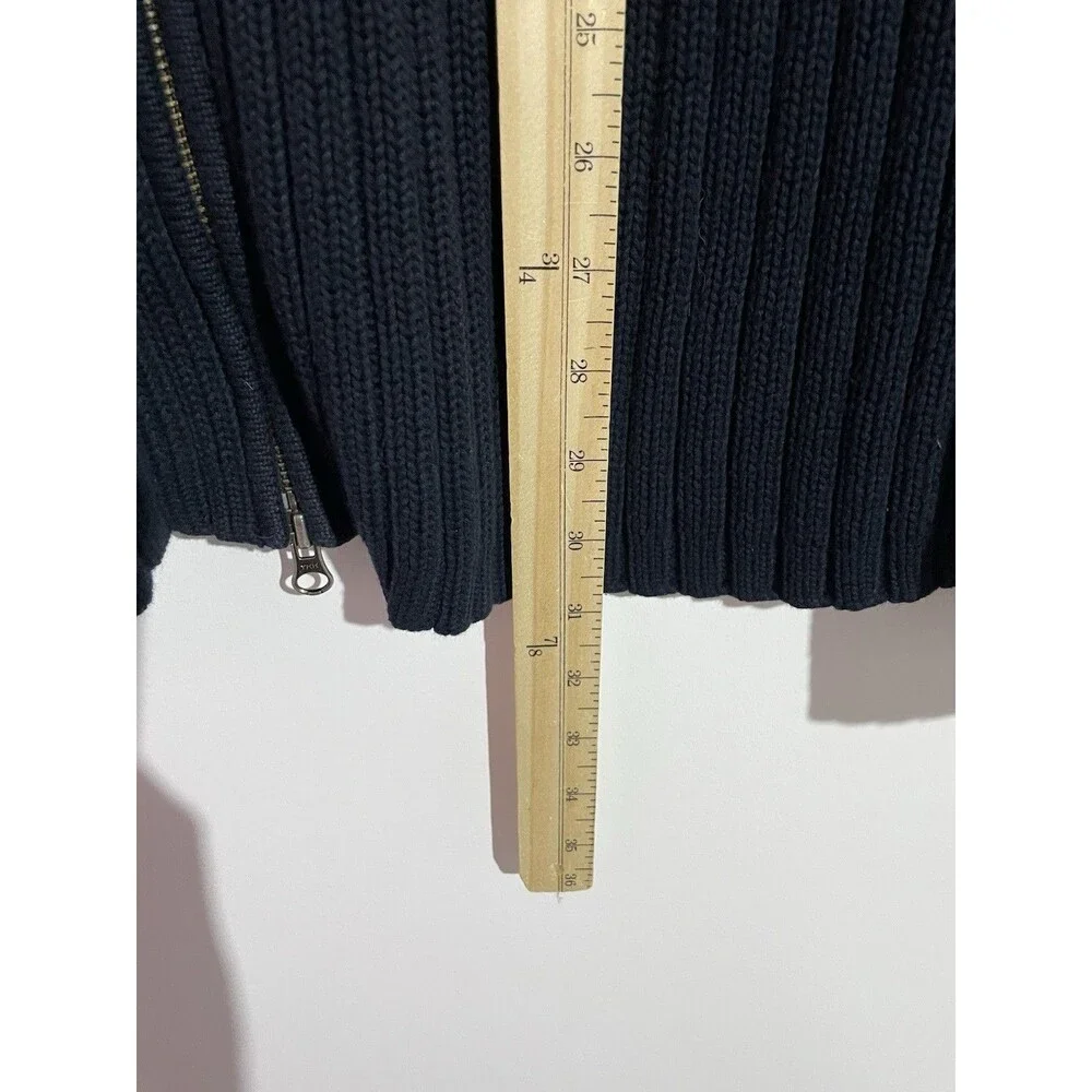 J Crew Cardigan Sweater Mens XL Blue Ribbed Full Zip‎ Mock Neck Preppy Academia